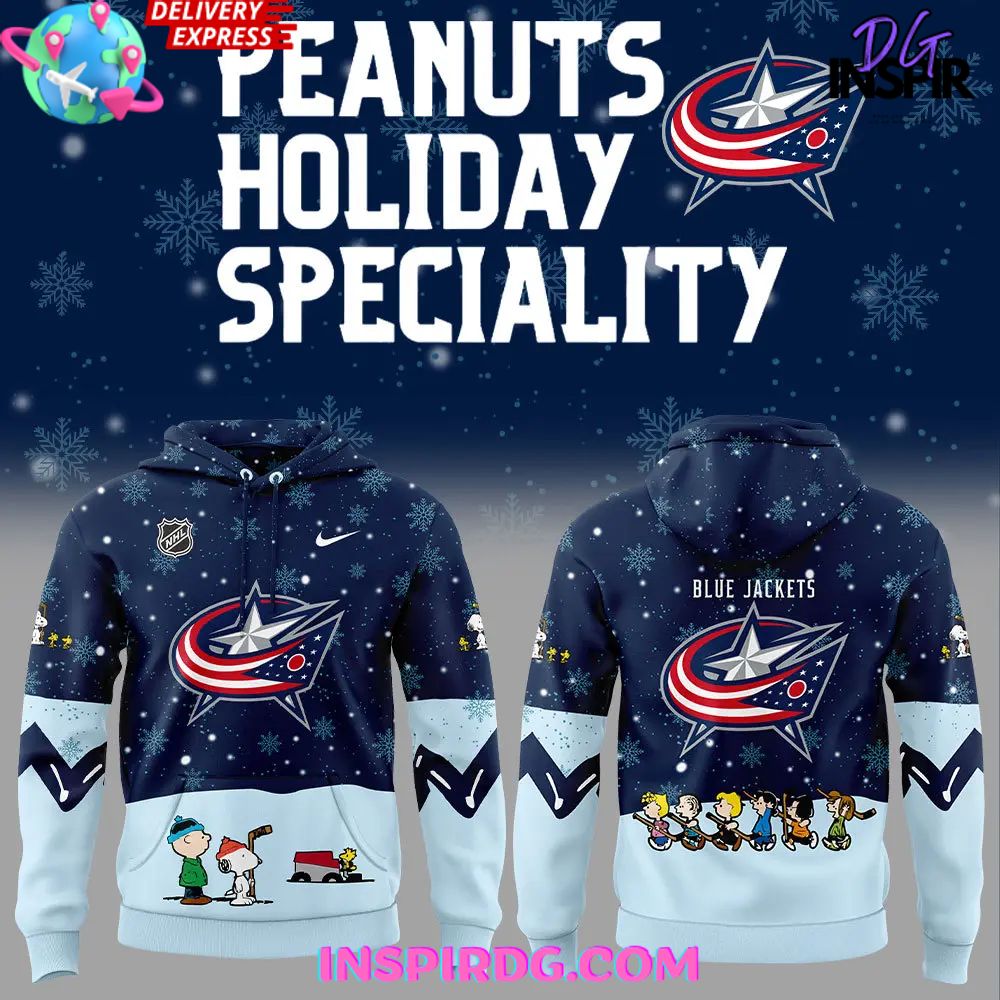 Columbus Blue Jackets Peanuts Holiday Specialty Hoodie