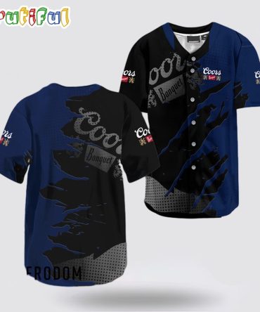 Coors Banquet Beer Metal Crack Pattern Baseball Jersey