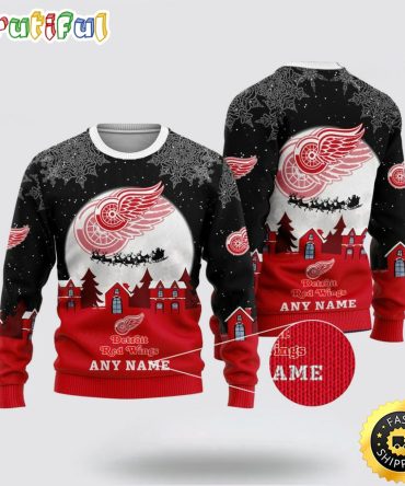 Custom Nhl Detroit Red Wings Ugly Christmas Sweater Xmas Sweater For Fans