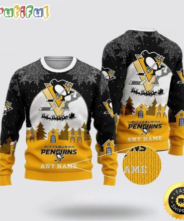 Custom Nhl Pittsburgh Penguins Ugly Christmas Sweater Xmas Sweater For Fans