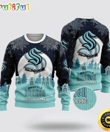 Custom Nhl Seattle Kraken Ugly Christmas Sweater Xmas Sweater For Fans