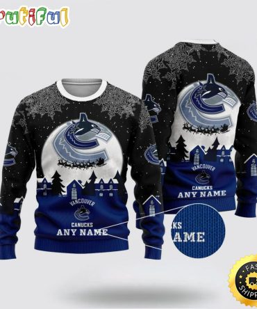 Custom Nhl Vancouver Canucks Ugly Christmas Sweater Xmas Sweater For Fans