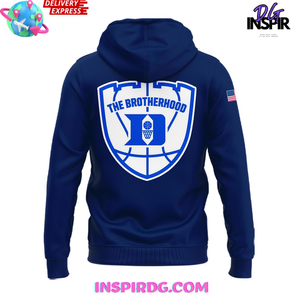 Duke Blue Planet The Brotherhood 2024 Blue Hoodie - Image 3
