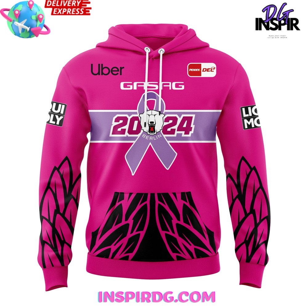 Eisbaren Berlin Pink In The Rink 2024 Hoodie - Image 2