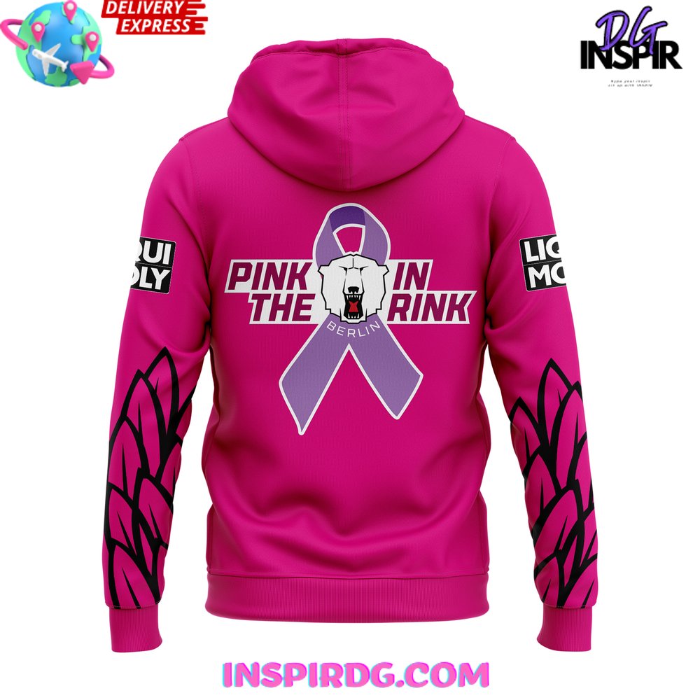 Eisbaren Berlin Pink In The Rink 2024 Hoodie - Image 3