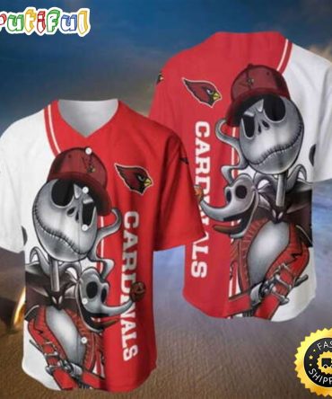 Football Arizona Cardinals Jack Skellington And Zero Baseball Jersey