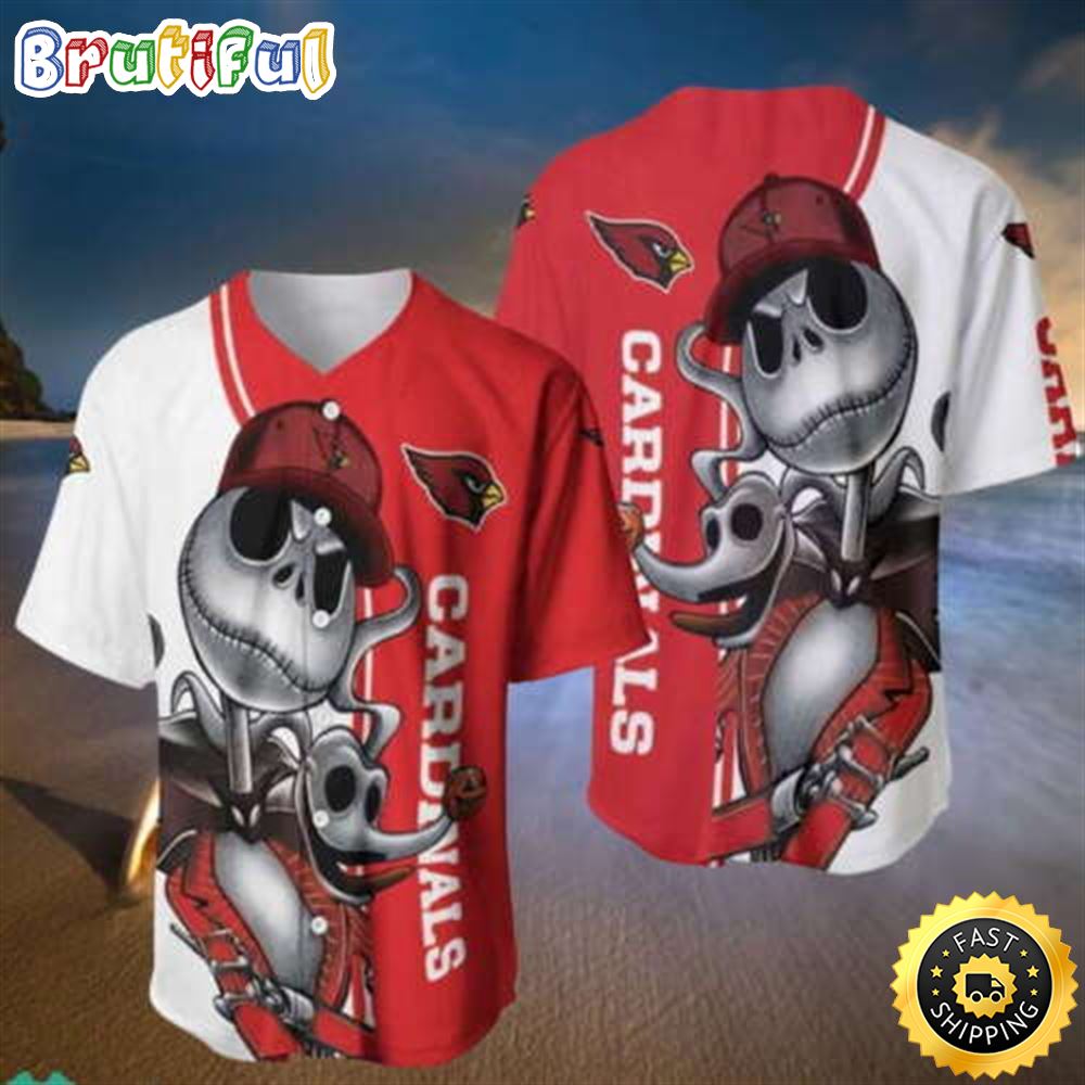 Football Arizona Cardinals Jack Skellington And Zero Baseball Jersey