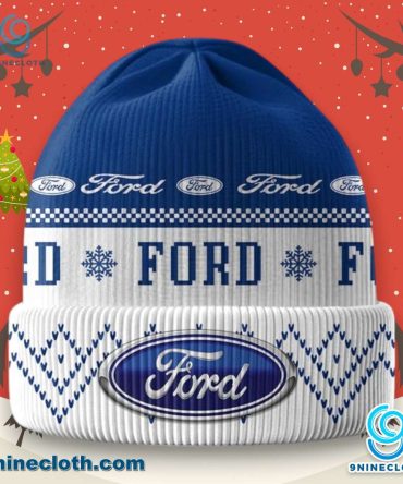 Ford Logo Ugly Christmas Beanie Hat