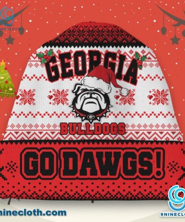 Georgia Bulldogs Go Dawgs Ugly Christmas Beanie Hat