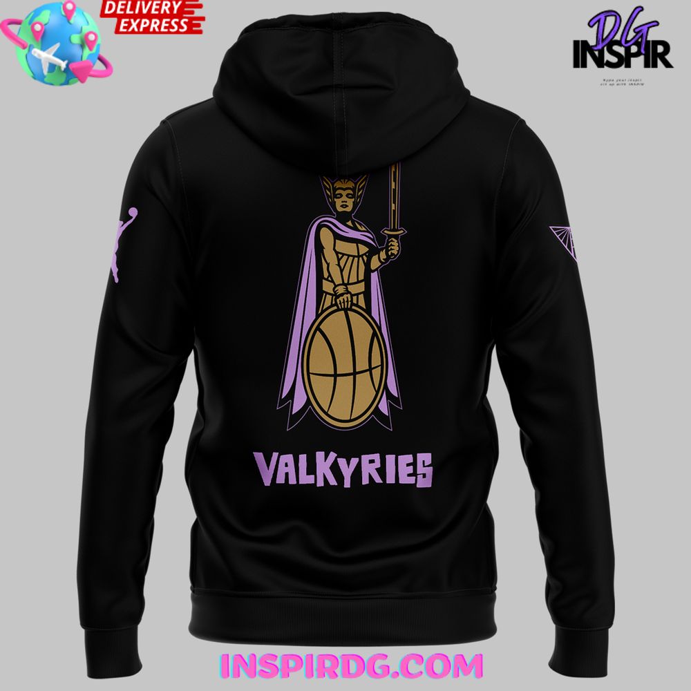 Golden State Valkyries Guardian Secondary Logo Black Hoodie - Image 3