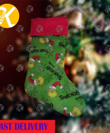 Grinch By Dr. Deuss Merry Grinchmas In Red And Green Christmas Stocking