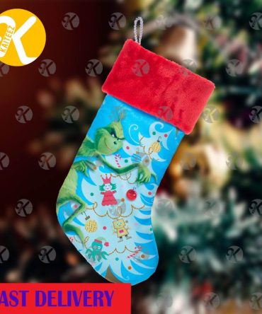 Grinch Stole Christmas Cartoon Poster Personalized Christmas Stocking