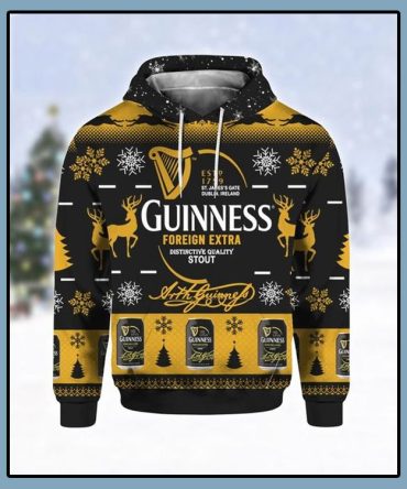 Guinness Foreign Extra Ugly Christmas 3D Hoodie