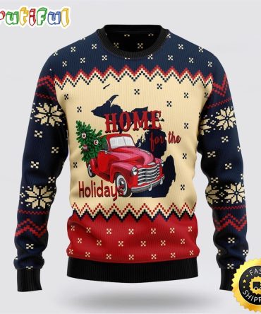 Home For The Holidays Michigan Ugly Christmas Sweater Christmas Gift For That Everyone Will Love