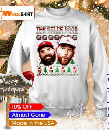 Jason Kelce And Travis Kelce Bros Merry Christmas Ugly Sweater