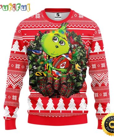 Kansas City Chiefs Christmas Ugly Christmas Sweater Grinch Hug Xmas Day Show Your Team Spirit