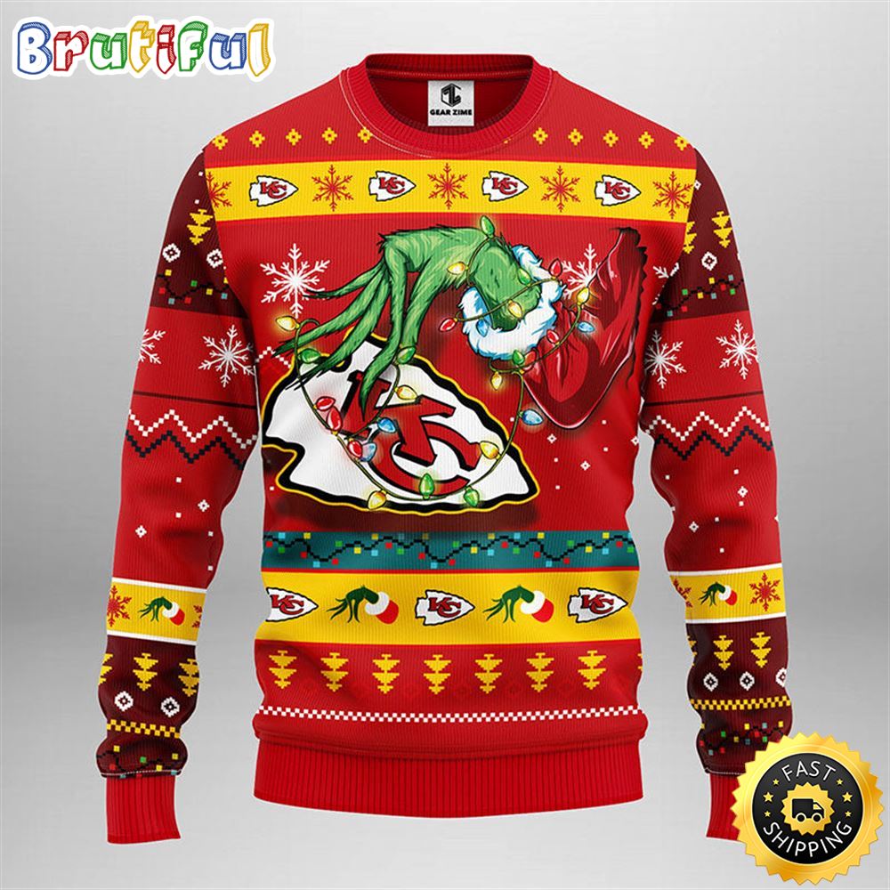Kansas City Chiefs Christmas Ugly Christmas Sweater Grinch Show Your Team Spirit