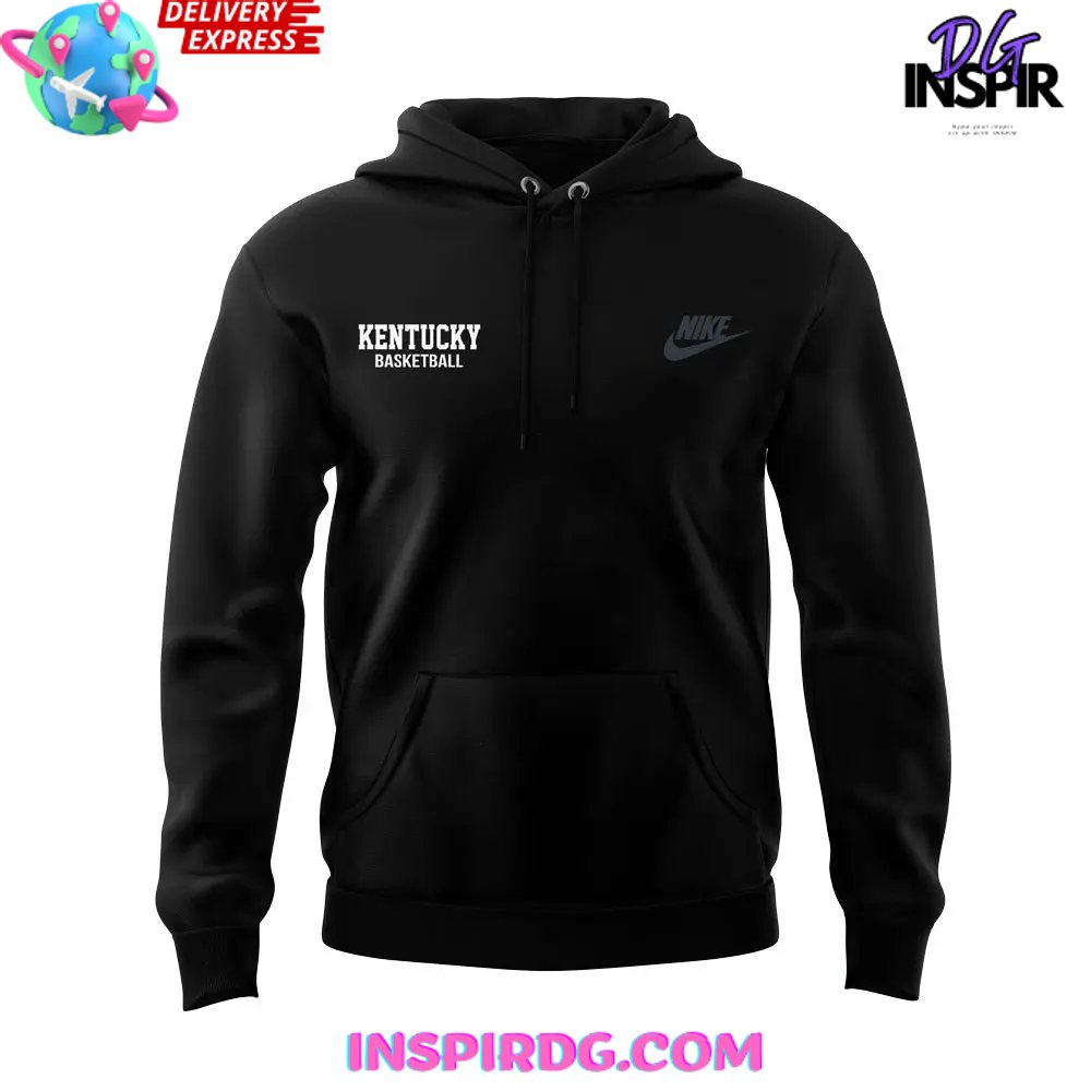Kentucky Men’S Basketball Coach Mark Pope Black Nike Hoodie - Image 2