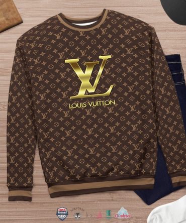 Louis Vuitton Brown 3D Ugly Christmas Sweater
