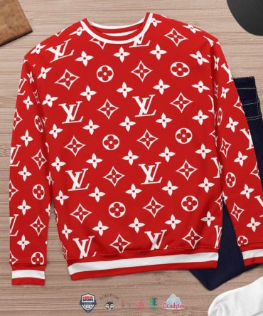 Louis Vuitton Red 3D Ugly Christmas Sweater