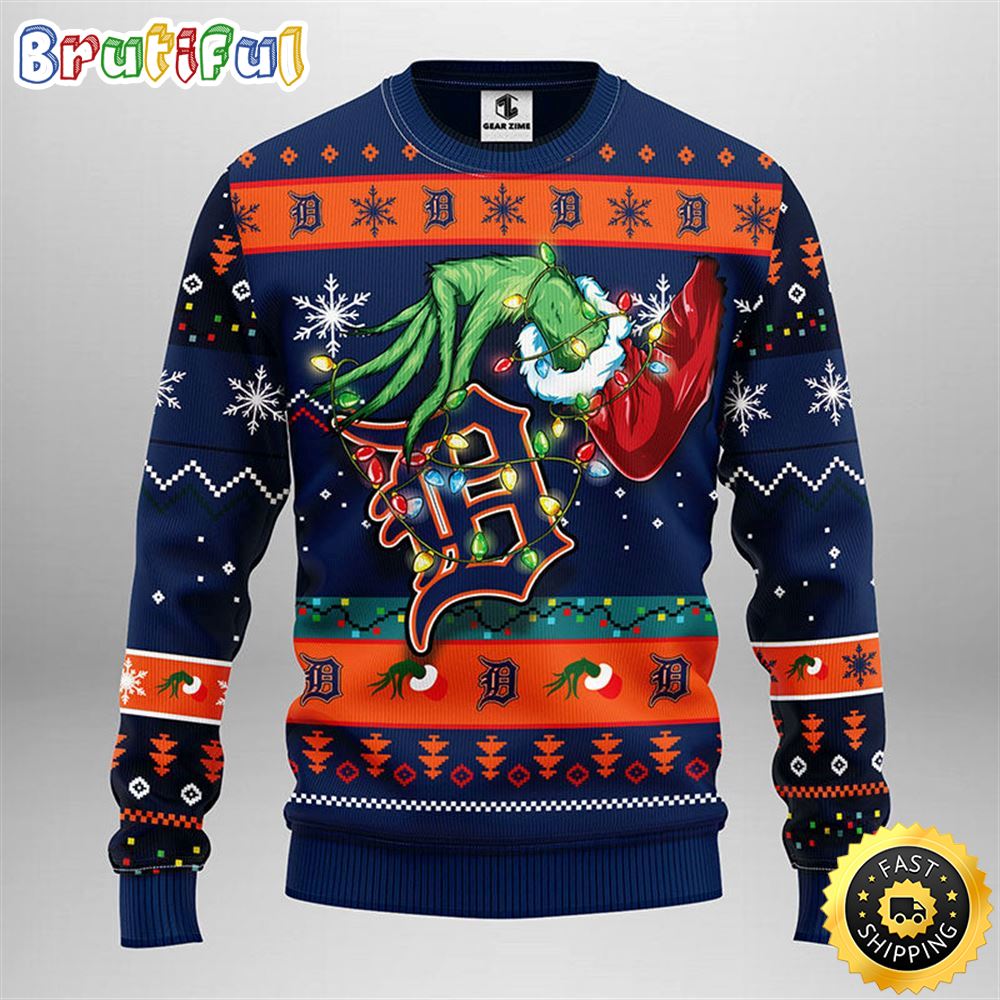 Mlb Detroit Tigers Christmas Ugly Christmas Sweater Grinch Gift For Baseball Fans