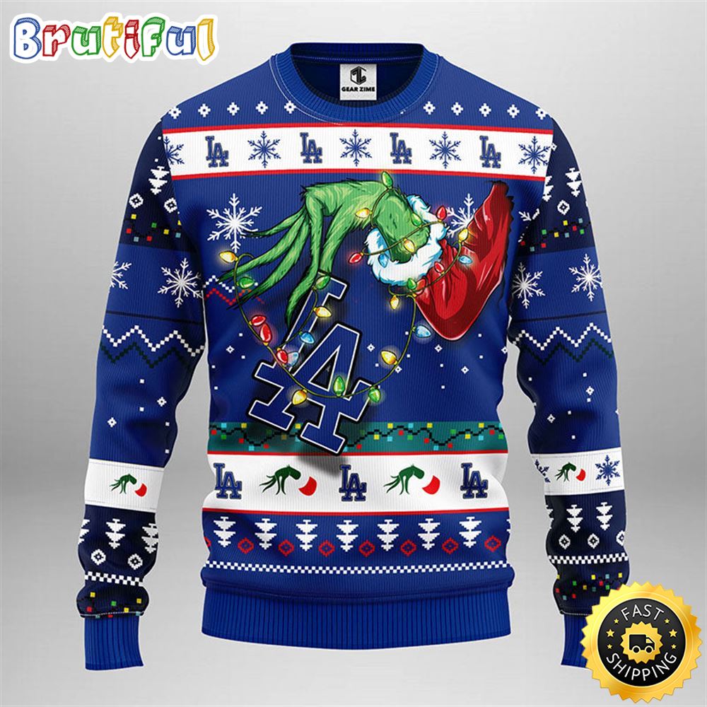Mlb Los Angeles Dodgers Christmas Ugly Christmas Sweater Grinch Gift For Baseball Fans