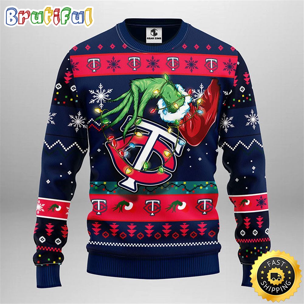 Mlb Minnesota Twins Christmas Ugly Christmas Sweater Grinch Gift For Baseball Fans