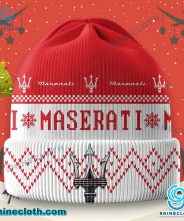 Maserati Logo Ugly Christmas Beanie Hat
