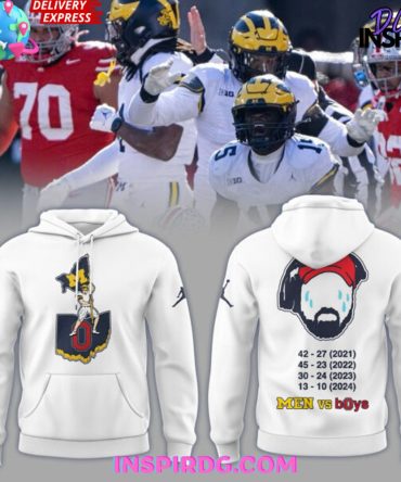 Michigan Wolverines Men Vs Boys White Hoodie