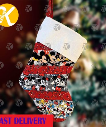 Mickey Mouse & Minnie Quilted Disney Theme Christmas Stocking