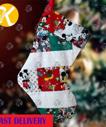 Mickey Mouse Quilted Disney Theme Christmas Stocking