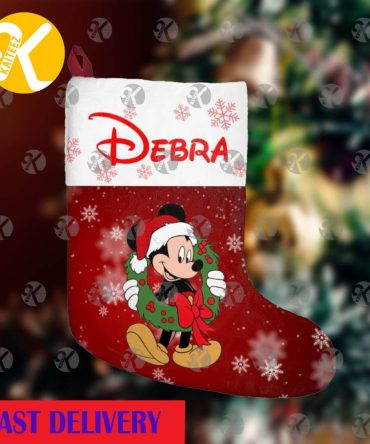 Mickey Mouse Wearing Advent Ring Personalized Christmas Stocking