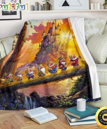 Mickey Mouse Blanket Cute Dwarfs Fleece Blanket Sunset Gift Idea For Bedding Decor