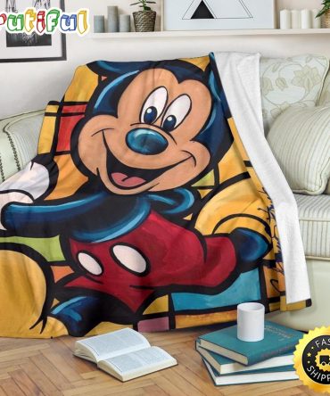 Mickey Mouse Blanket Graphic Art Mickey Mouse Fleece Blanket For Fan