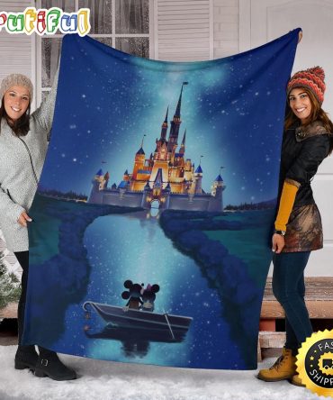 Mickey Mouse Blanket Journey To Castle Mickey And Minnie Fleece Blanket