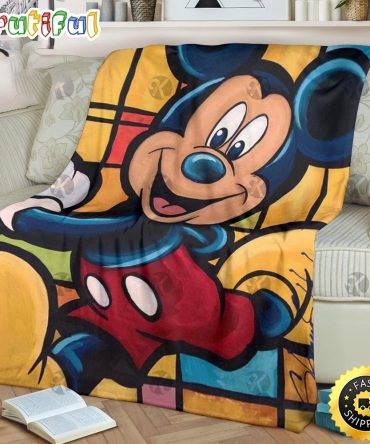 Mickey Mouse Blanket Mickey Mouse Graphic Art Cute And Funny Fleece Blanket