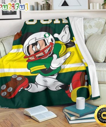Mickey Mouse Blanket Mickey Plays Ducks Fleece Blanket For Football Fan