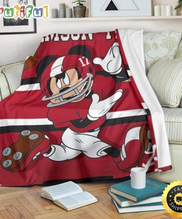 Mickey Mouse Blanket, Mickey Mouse Plays With The Crimson Tide Premium Blanket For Adults