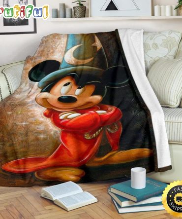 Mickey Mouse Blanket Wizard Mickey Fleece Blanket Fantasia