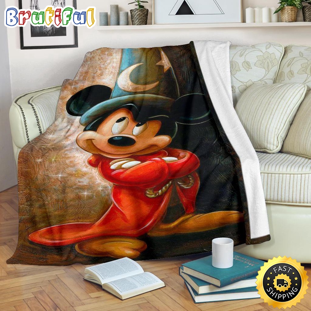 Mickey Mouse Blanket Wizard Mickey Fleece Blanket Fantasia