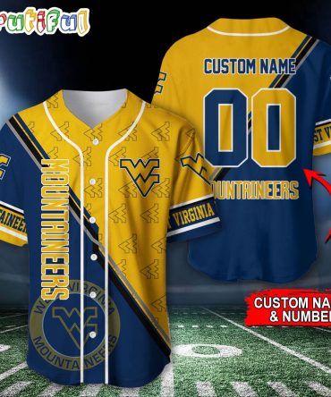 Ncaa West Virginia Mountaineers Baseball Jersey, Custom Sport Jersey Shirt