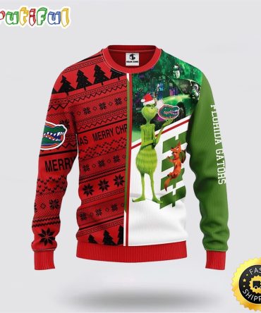 Ncaa Florida Gators Christmas Ugly Christmas Sweater Grinch And Scooby-Doo Gift For Football Fans
