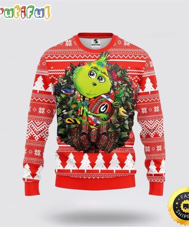 Ncaa Georgia Bulldogs Christmas Ugly Christmas Sweater Grinch Hug Xmas Day Gift For Football Fans