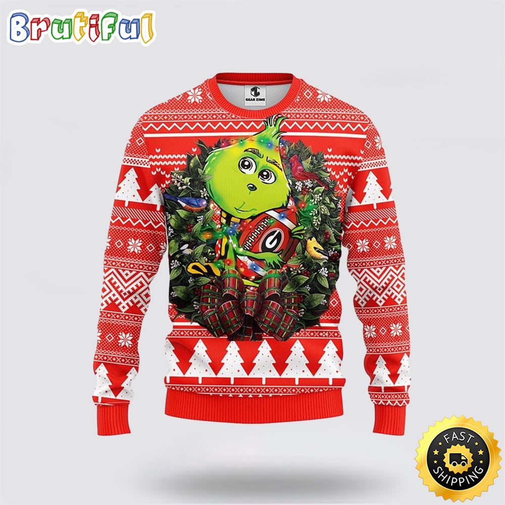 Ncaa Georgia Bulldogs Christmas Ugly Christmas Sweater Grinch Hug Xmas Day Gift For Football Fans