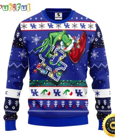 Ncaa Kentucky Wildcats Christmas Ugly Christmas Sweater Grinch Gift For Football Fans