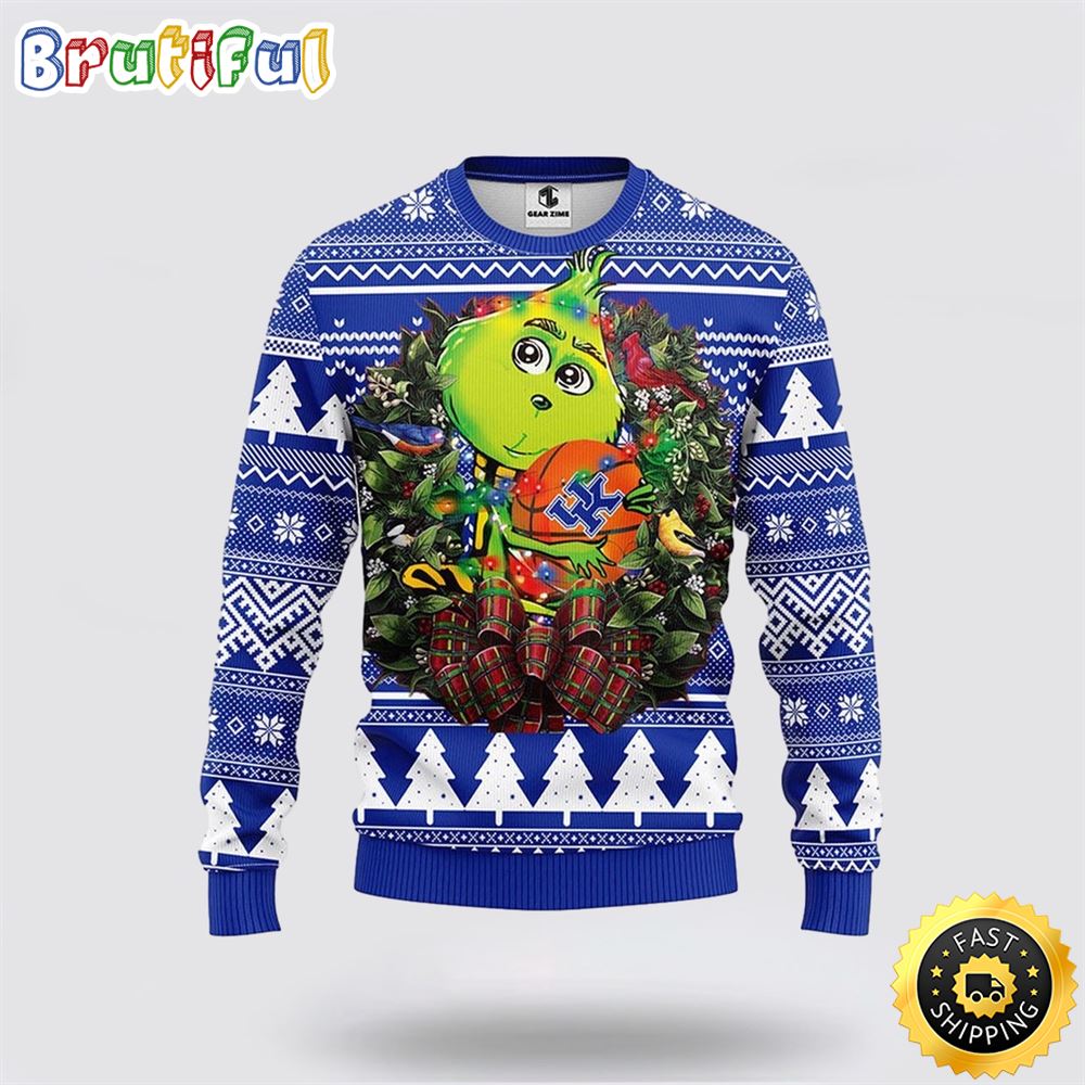 Ncaa Kentucky Wildcats Christmas Ugly Christmas Sweater Grinch Hug Xmas Day Gift For Football Fans