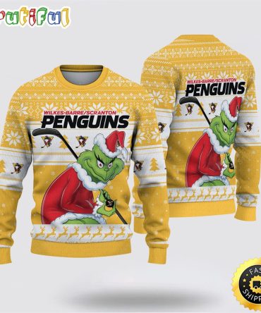 Ncaa Pittsburgh Penguins Ugly Christmas Sweater Grinch Funny Christmas Football Sweater