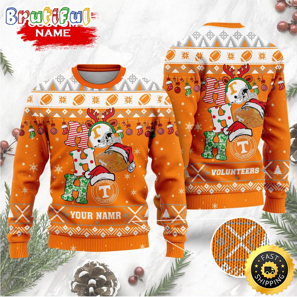 Ncaa Tennessee Volunteers Ugly Christmas Sweater Custom Name Wool Sweater