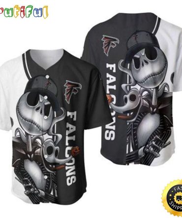 Nfl Atlanta Falcons Jack Skellington Baseball Jersey