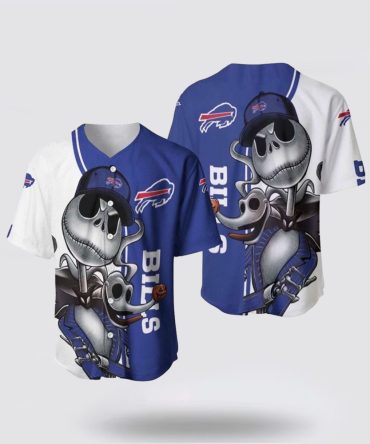 Nfl Buffalo Bills Baseball Jersey Jack Skellington And Zero Perfect Your Team Pride In Laid Back Fashion